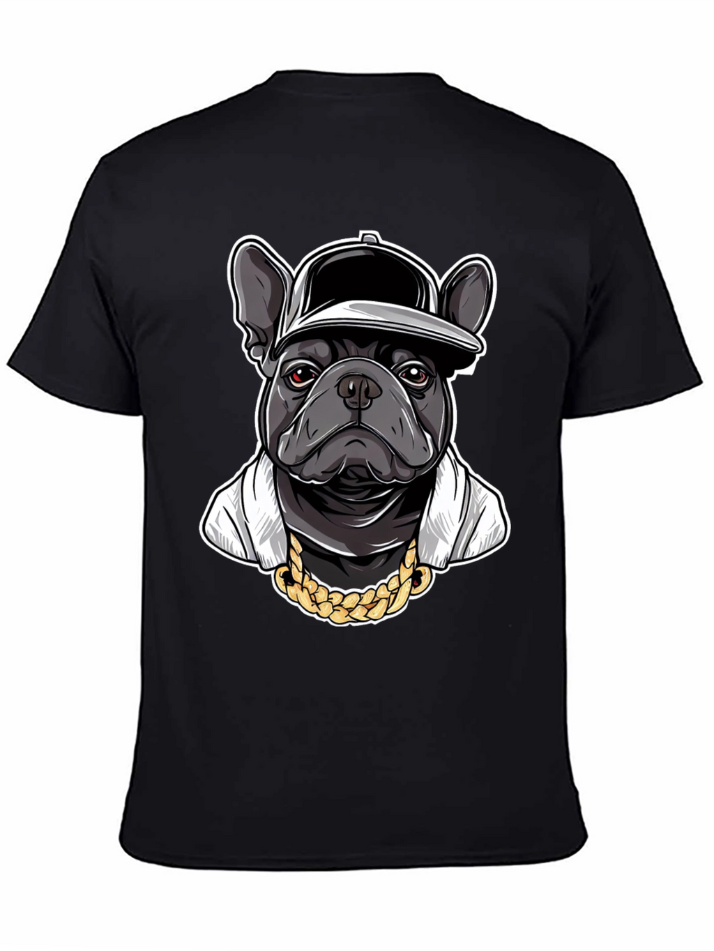 Cool Bulldog in Cap Graphic T-Shirt
