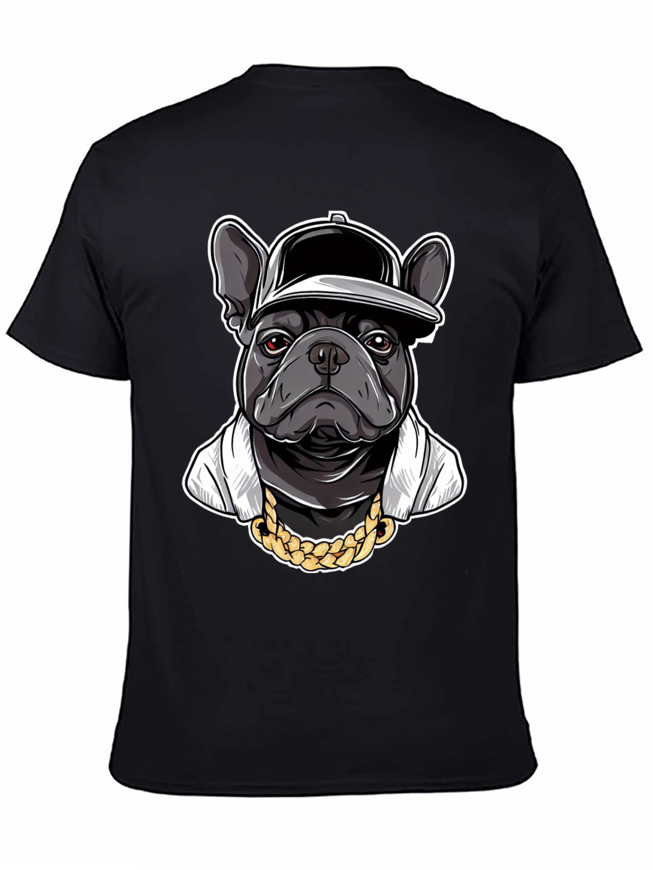 Cool Bulldog in Cap Graphic T-Shirt