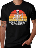 Dead Tired But Caffeinated Skeleton Graphic Tee