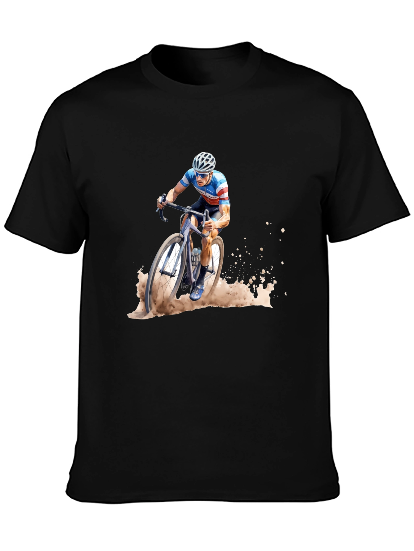 Cyclist Graphic Black Tee - Sporty Style