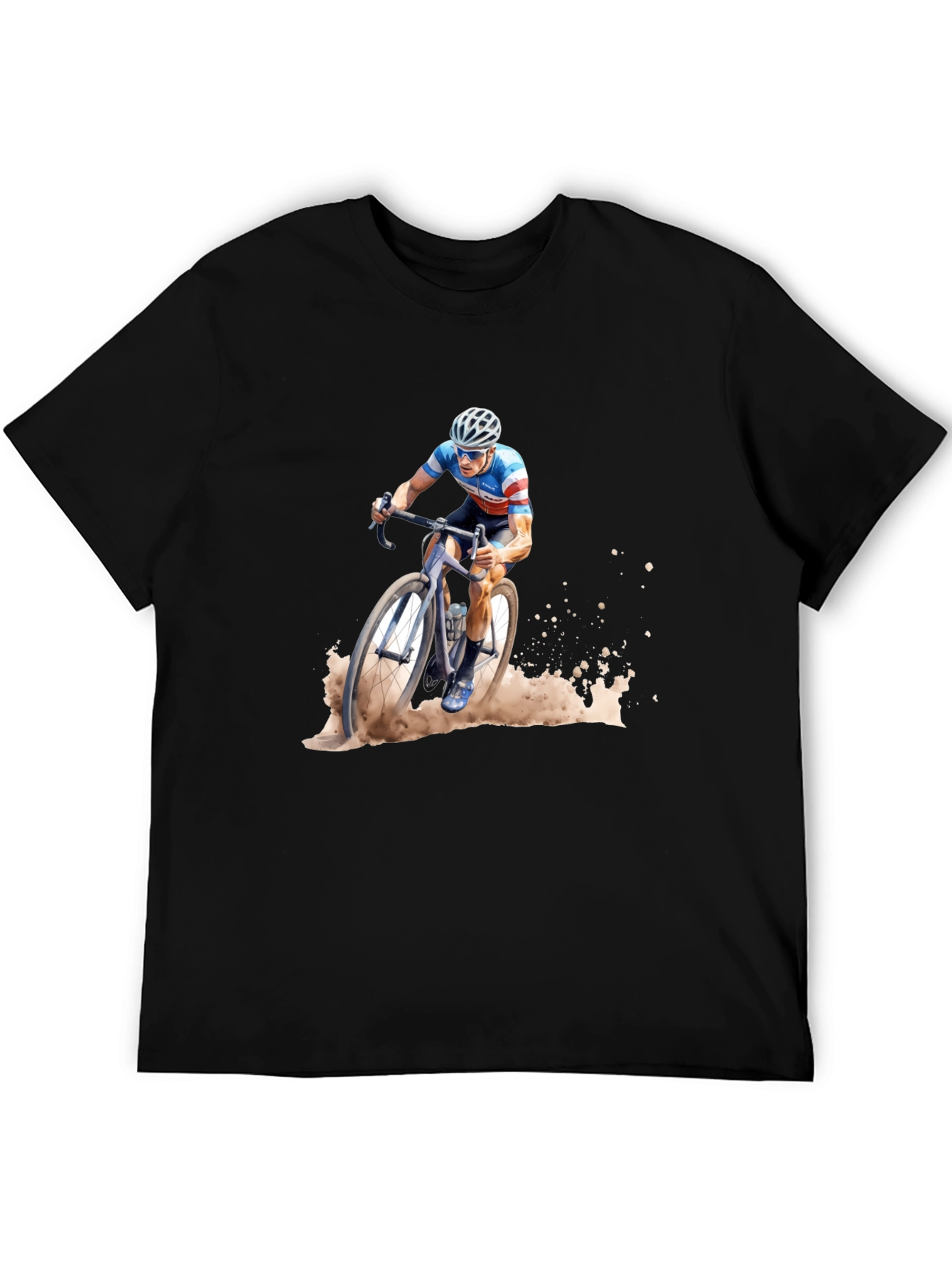 Cyclist Graphic Black Tee - Sporty Style