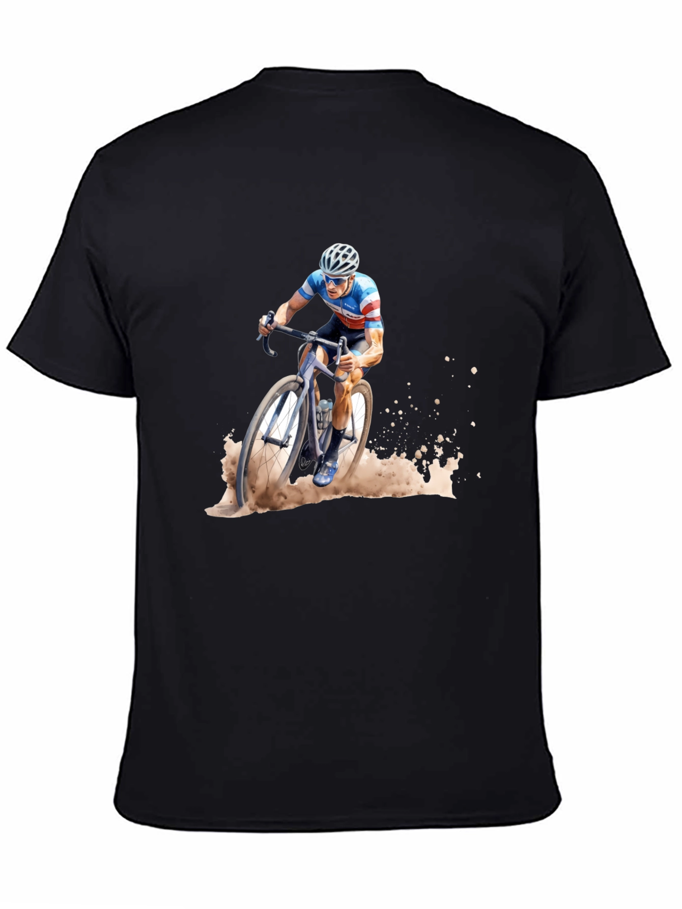 Cyclist Graphic Black Tee - Sporty Style