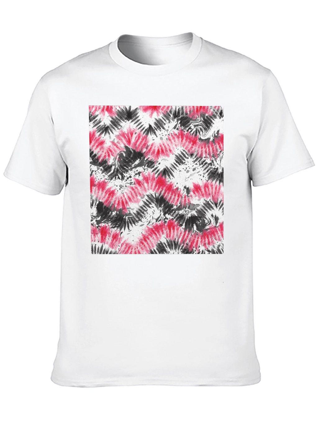 Red and Black Tie-Dye Graphic Tee