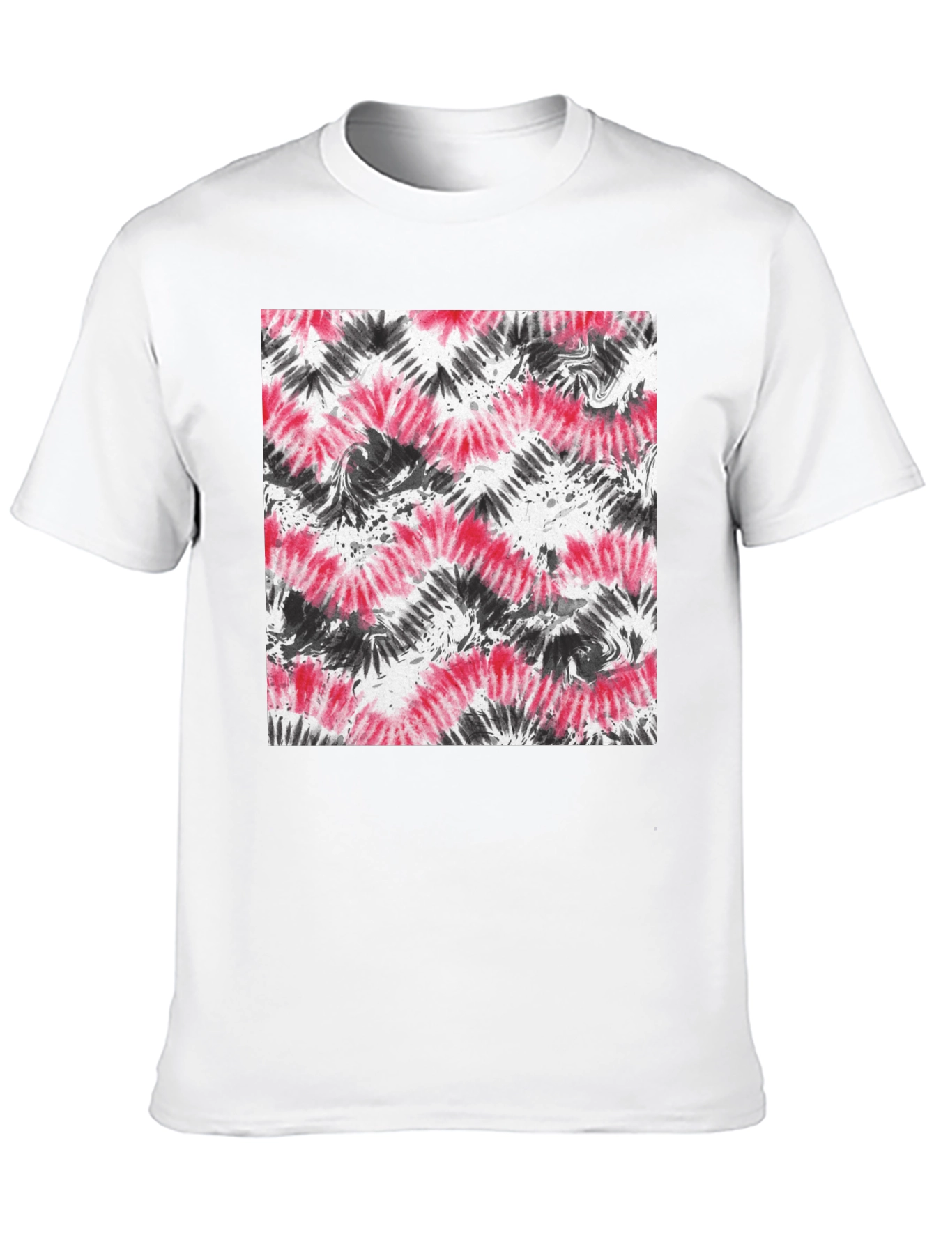 Red and Black Tie-Dye Graphic Tee