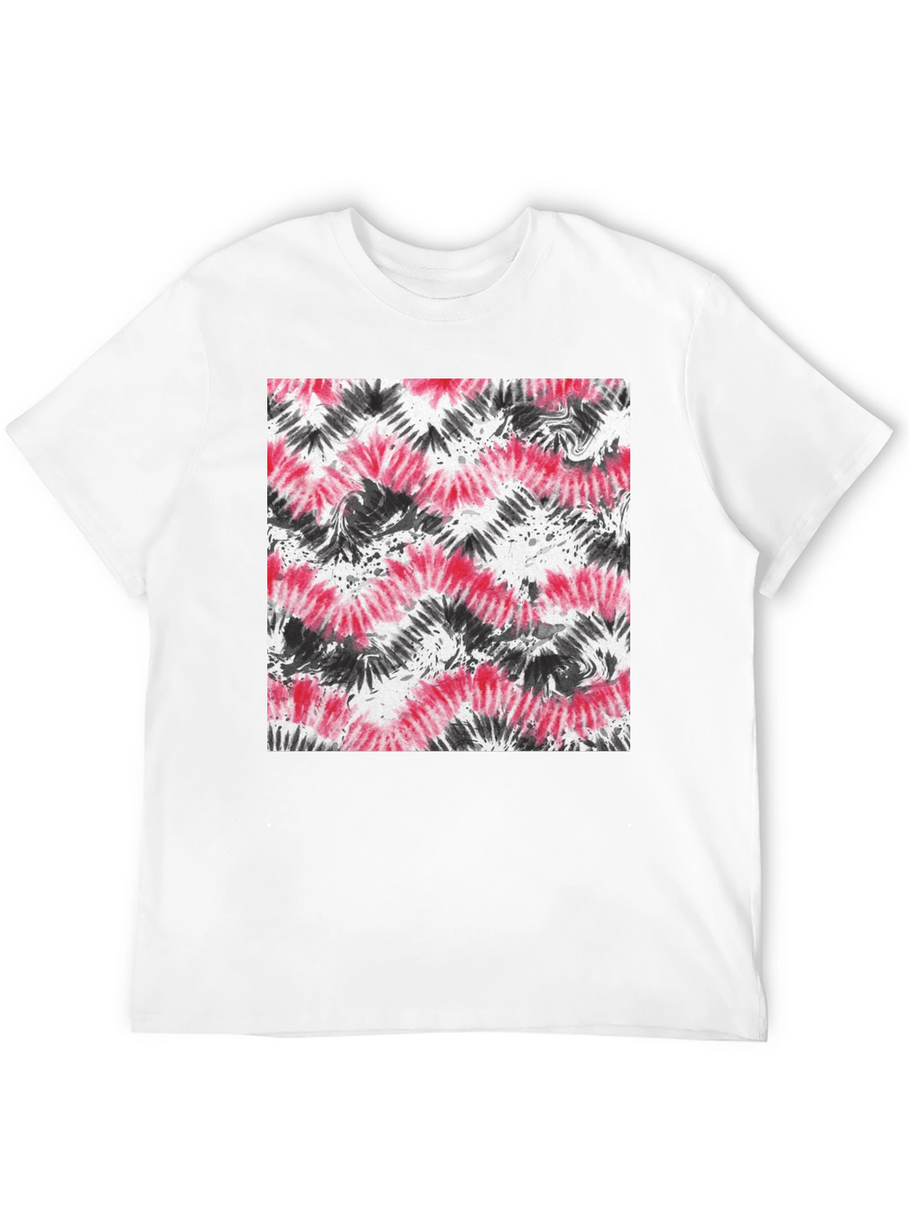 Red and Black Tie-Dye Graphic Tee