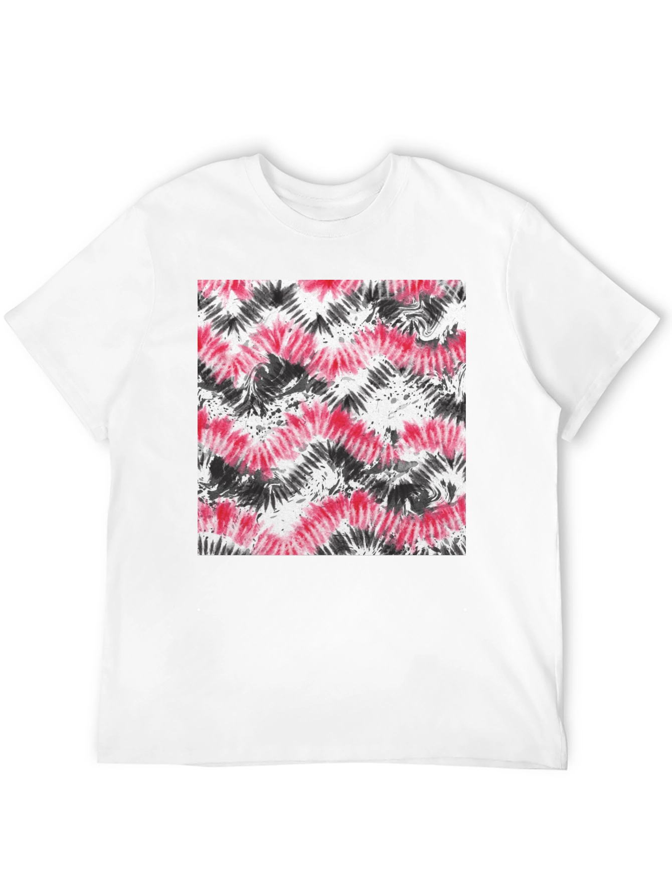 Red and Black Tie-Dye Graphic Tee