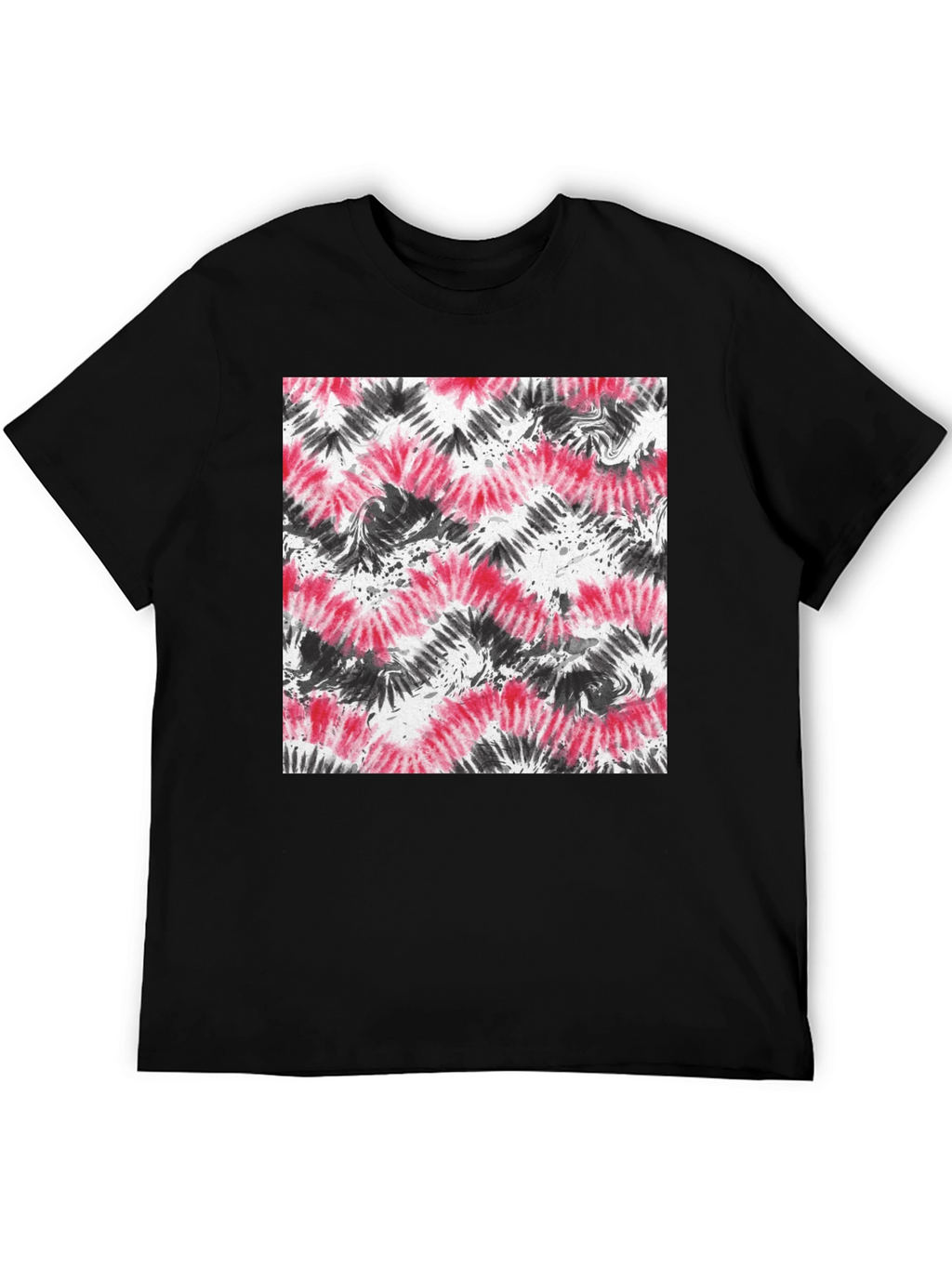 Red and Black Tie-Dye Graphic Tee