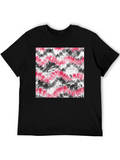 Red and Black Tie-Dye Graphic Tee