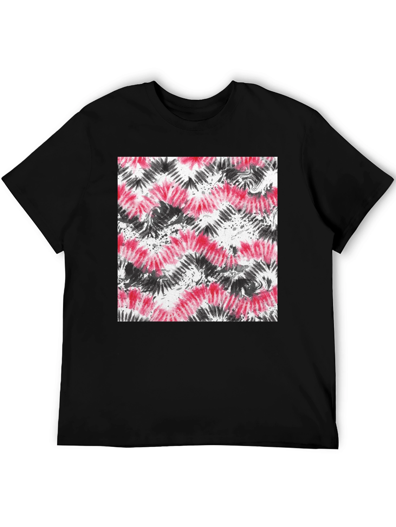 Red and Black Tie-Dye Graphic Tee