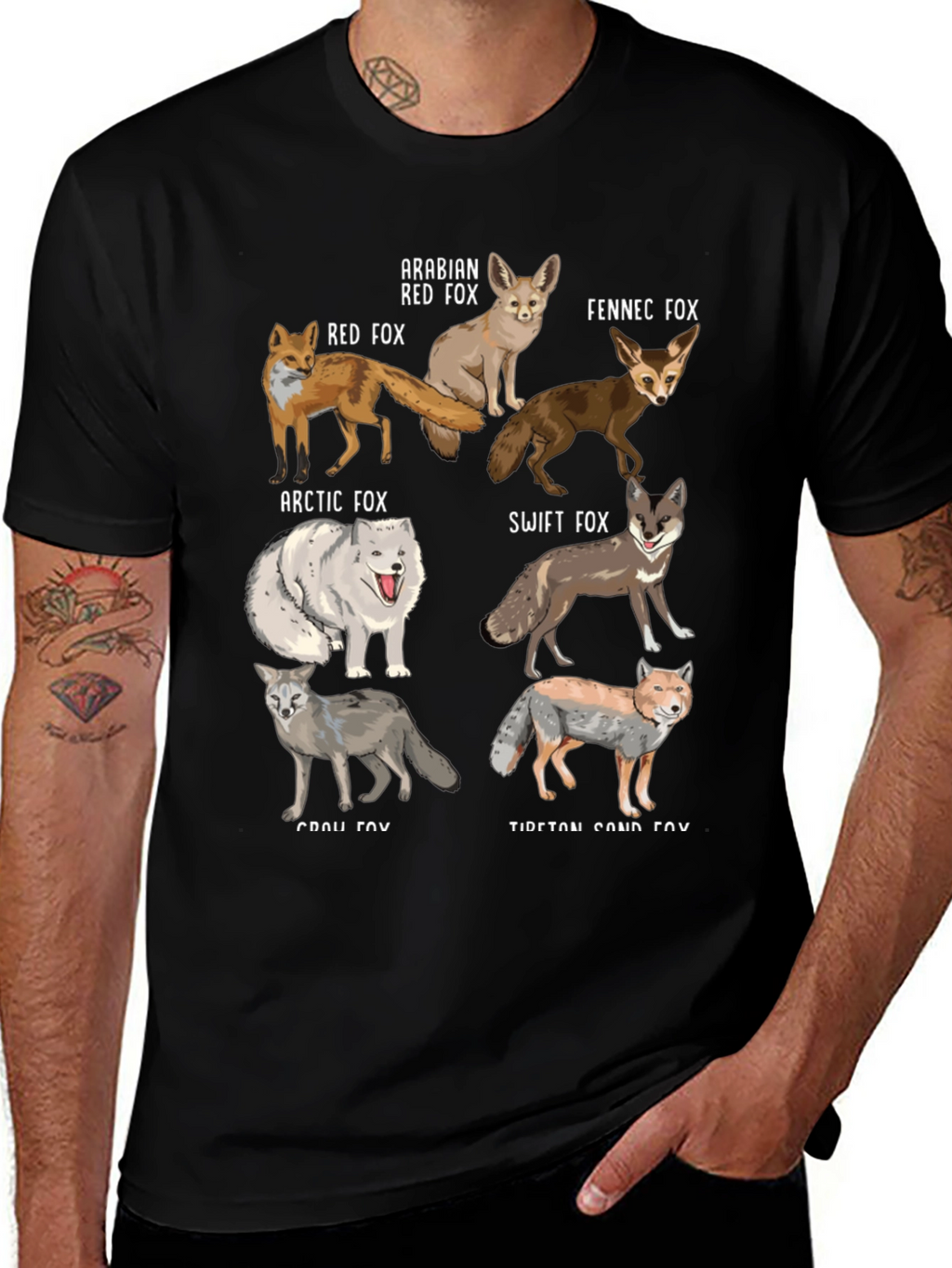 Fox Breeds Graphic Print Mens T-Shirt