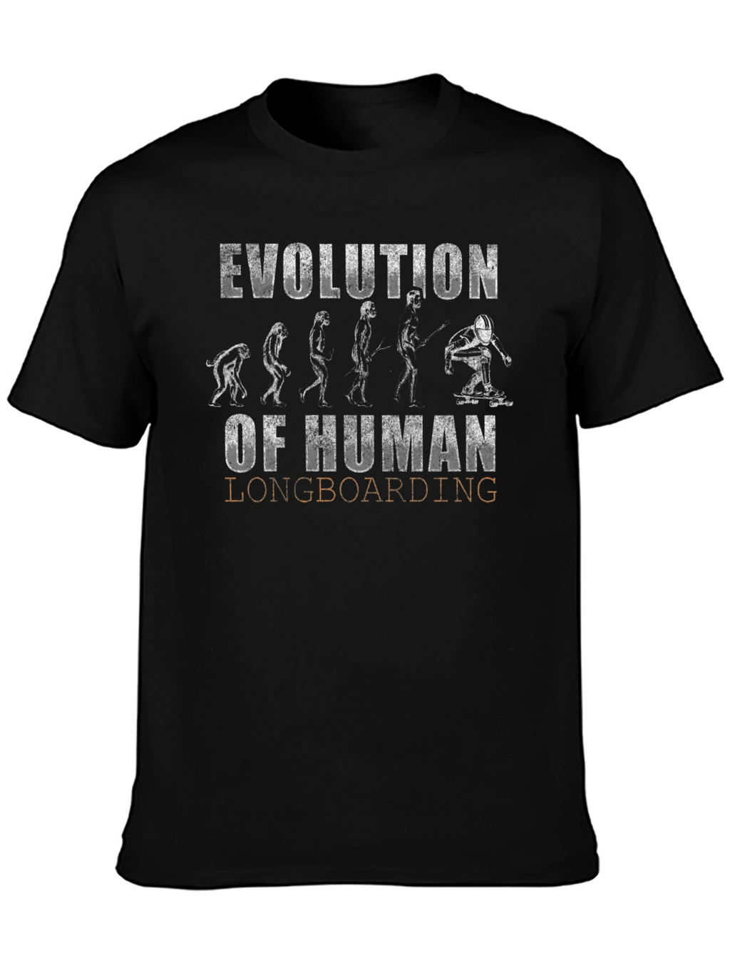 Evolution of Human Longboarding Graphic Tee