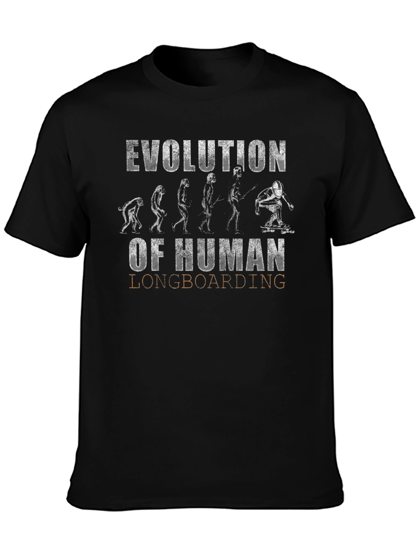 Evolution of Human Longboarding Graphic Tee