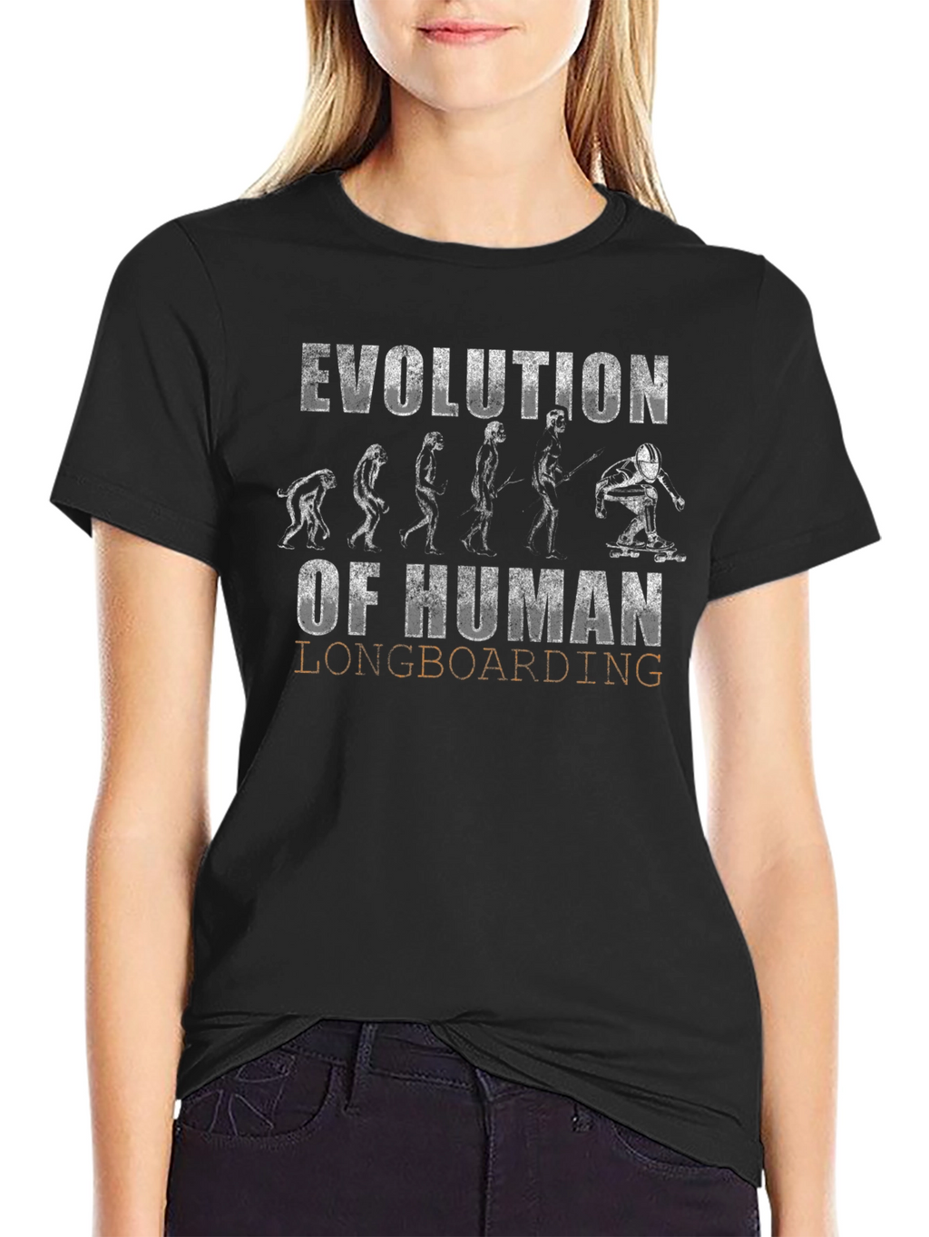 Evolution of Human Longboarding Graphic Tee