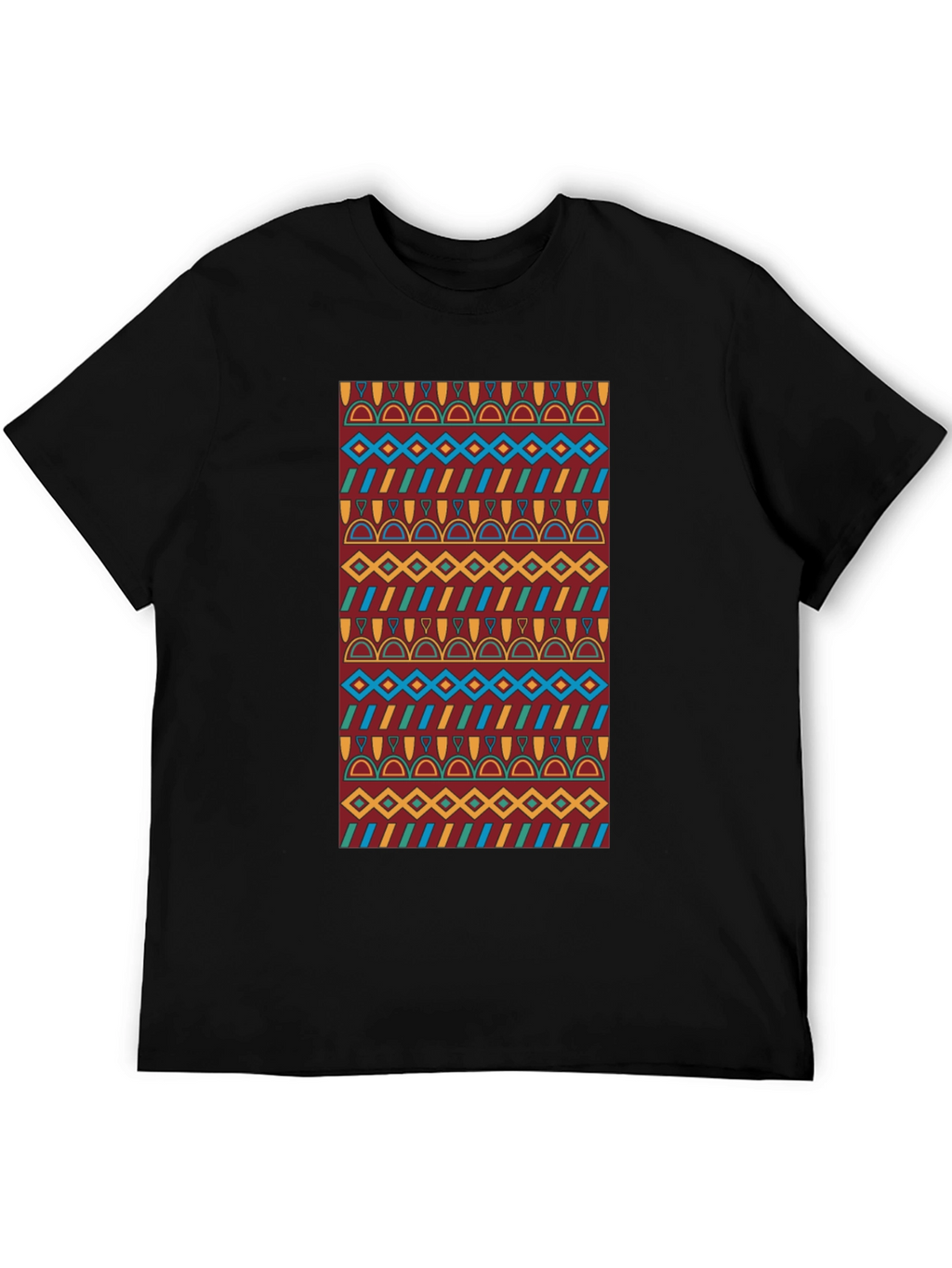 Patterned Graphic Print Tee - Casual Style