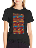 Patterned Graphic Print Tee - Casual Style