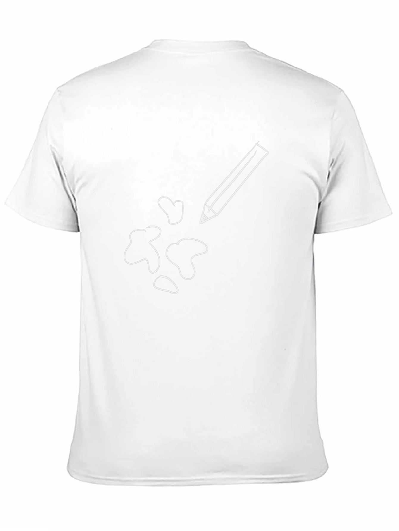 Mens Black T-Shirt with Pencil Graphic