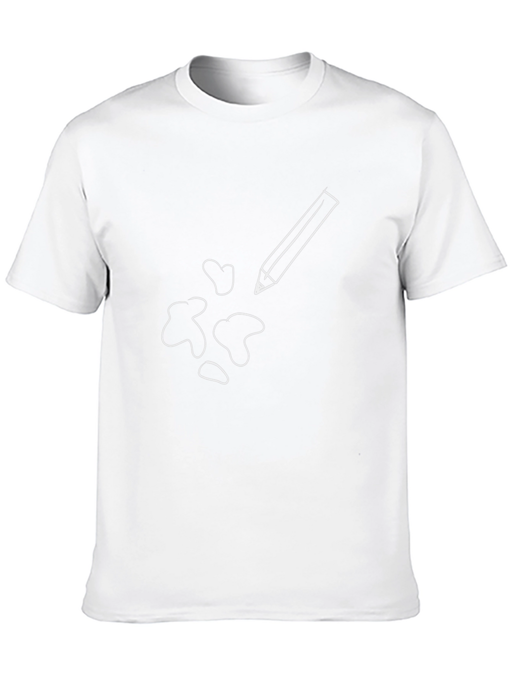 Mens Black T-Shirt with Pencil Graphic