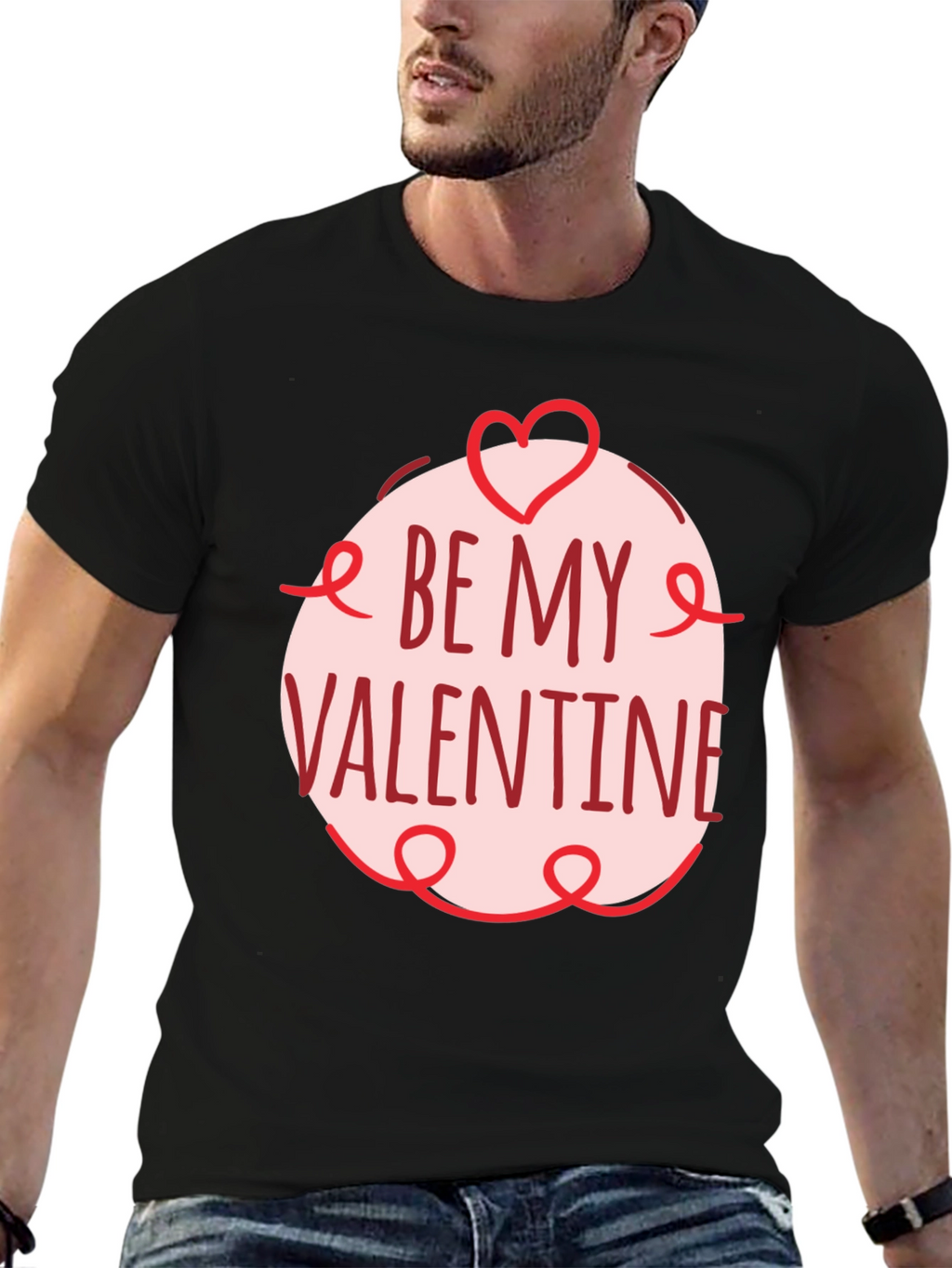 Be My Valentine Black Graphic Tee