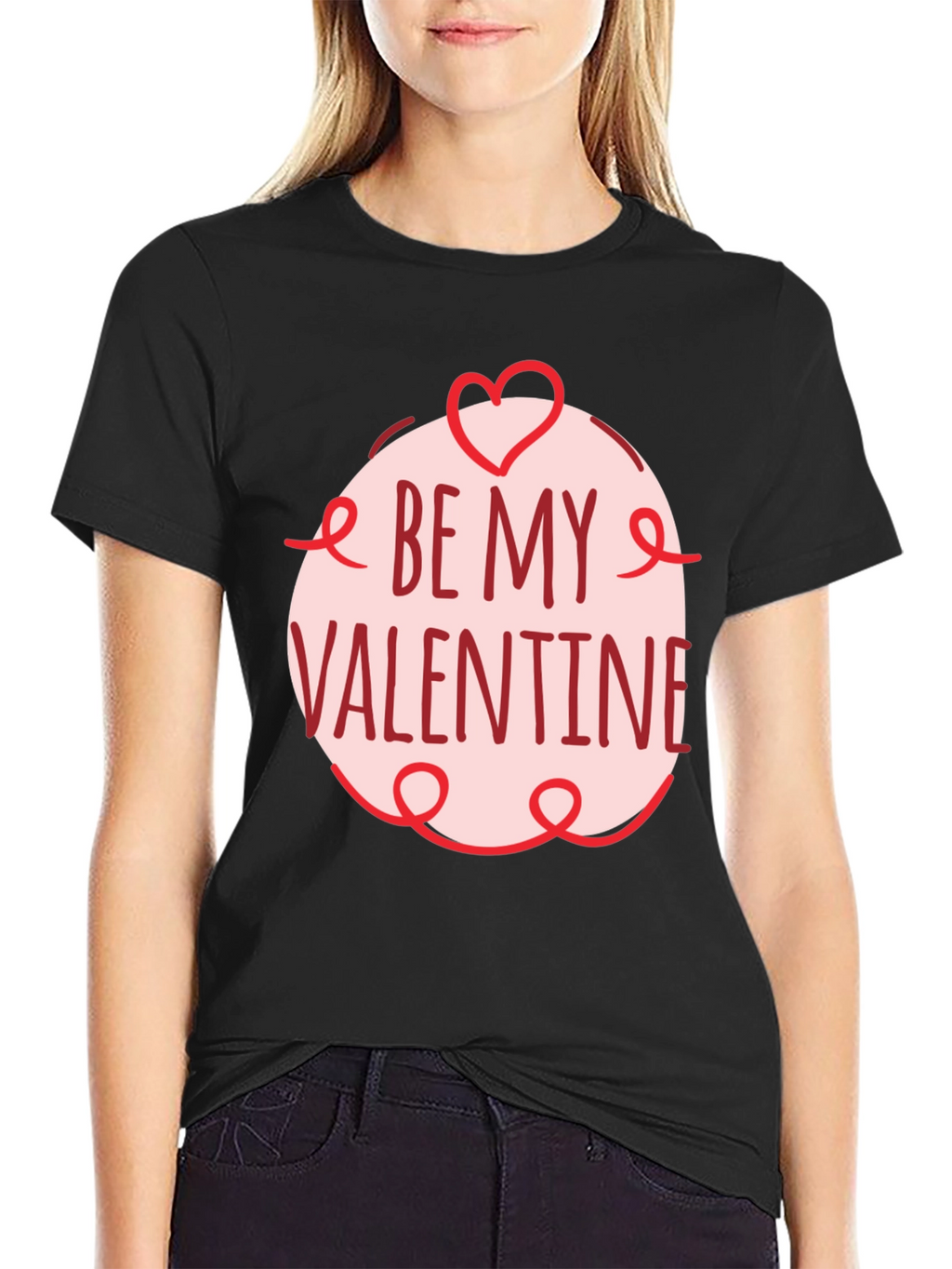 Be My Valentine Black Graphic Tee