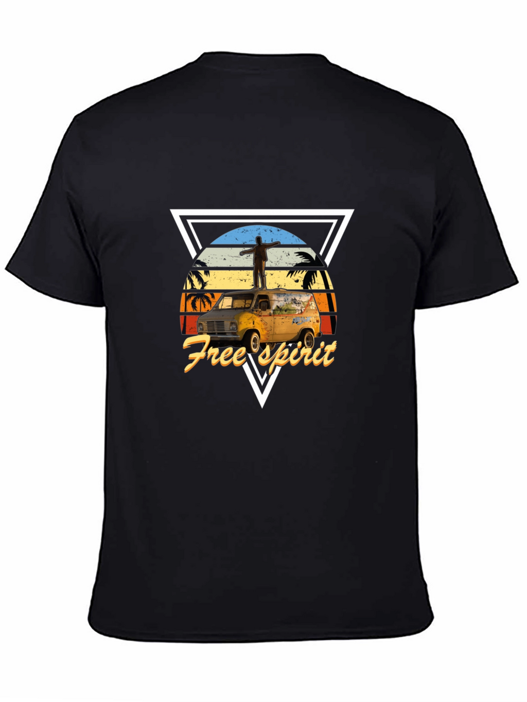 Free Spirit Van Graphic Tee - Black Cotton Blend