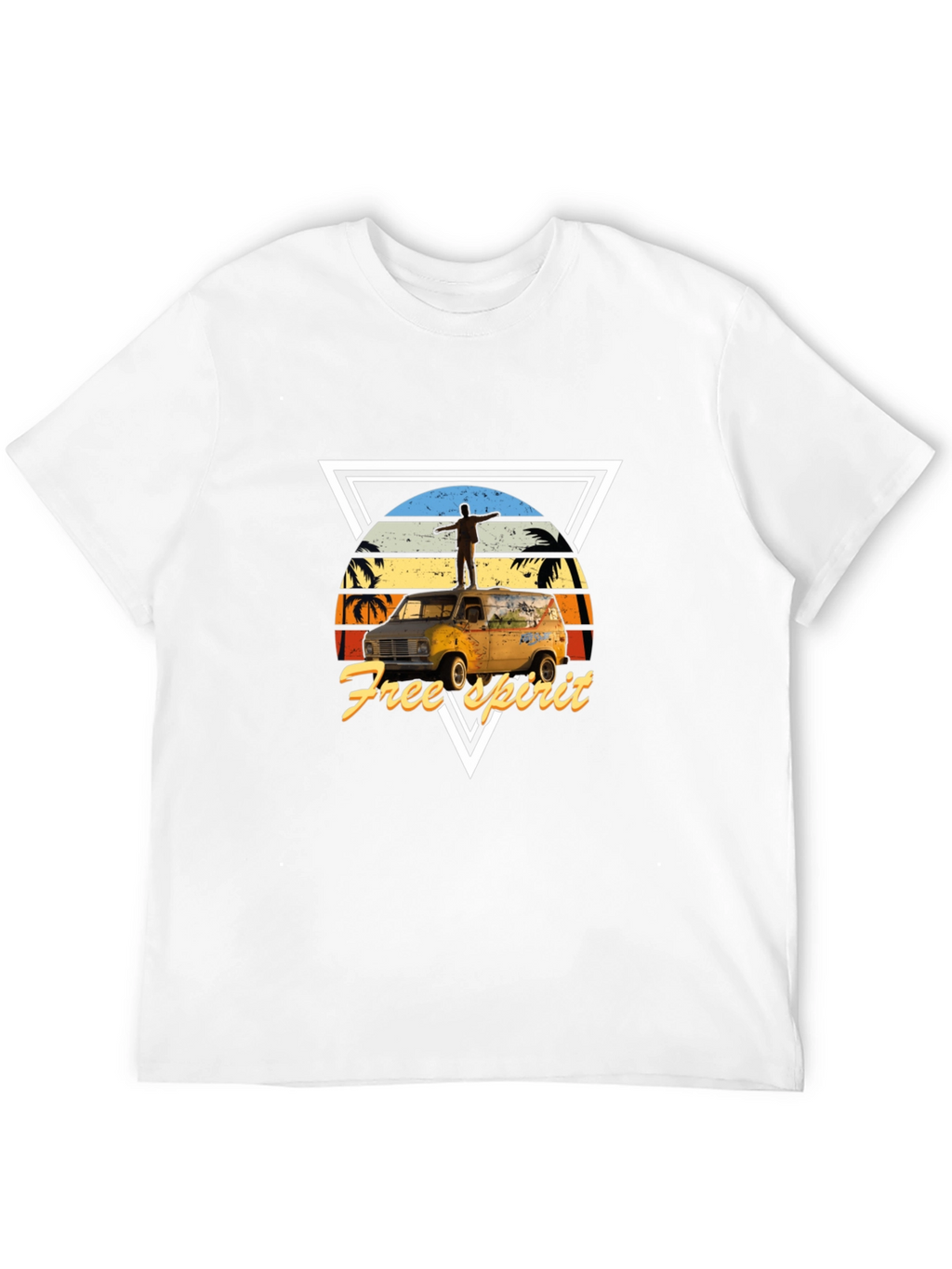 Free Spirit Van Graphic Tee - Black Cotton Blend