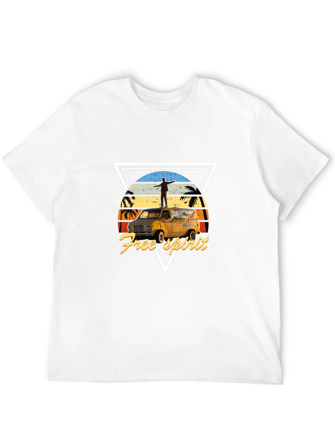 Free Spirit Van Graphic Tee - Black Cotton Blend