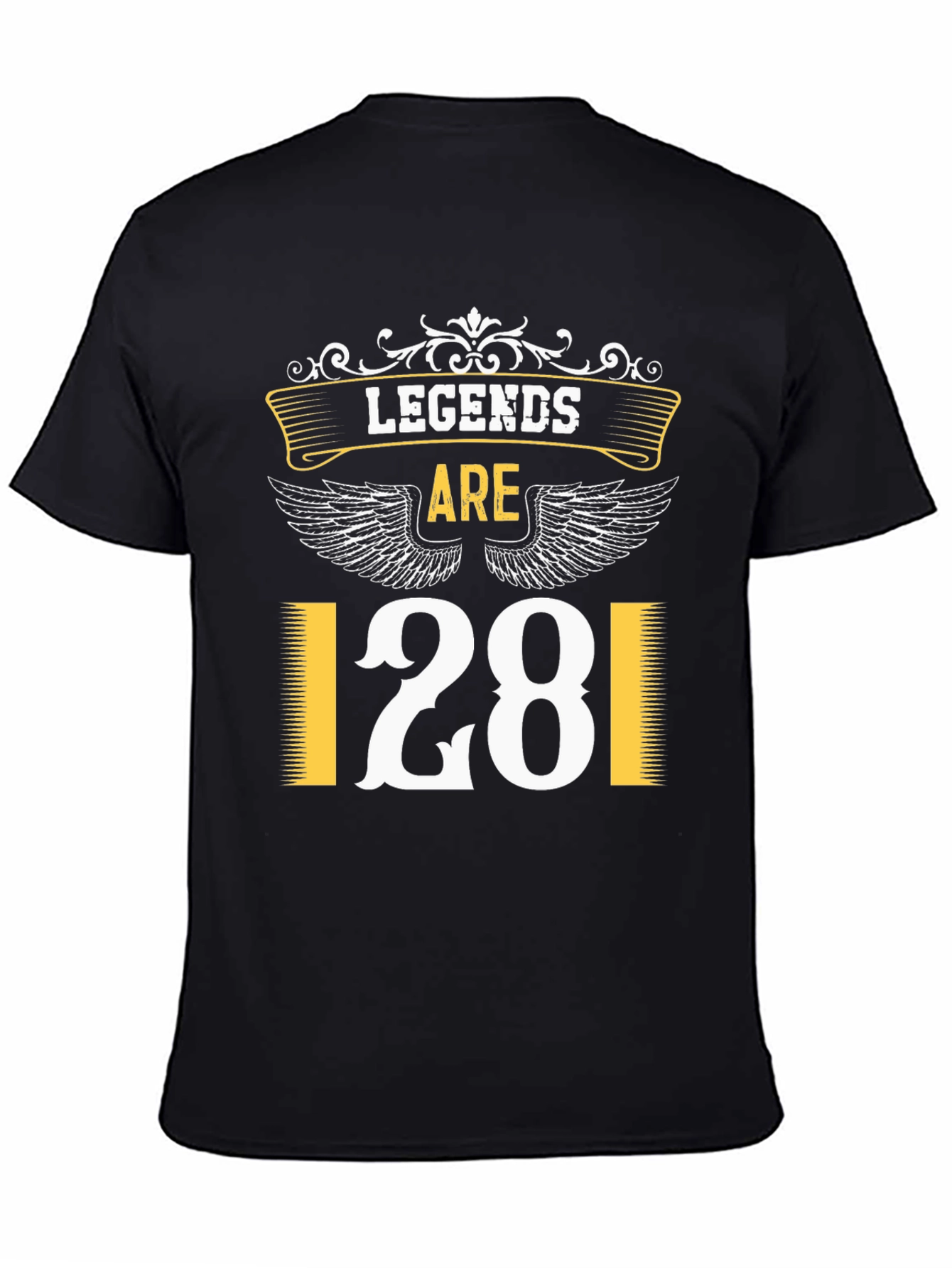 Legends Are 28 T-Shirt Black Tee Birthday Gift