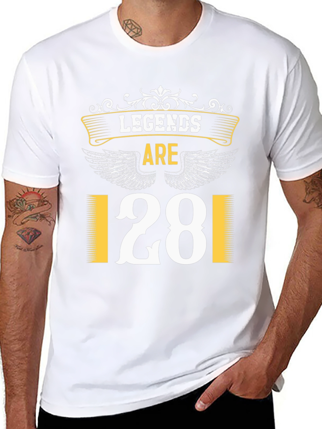 Legends Are 28 T-Shirt Black Tee Birthday Gift