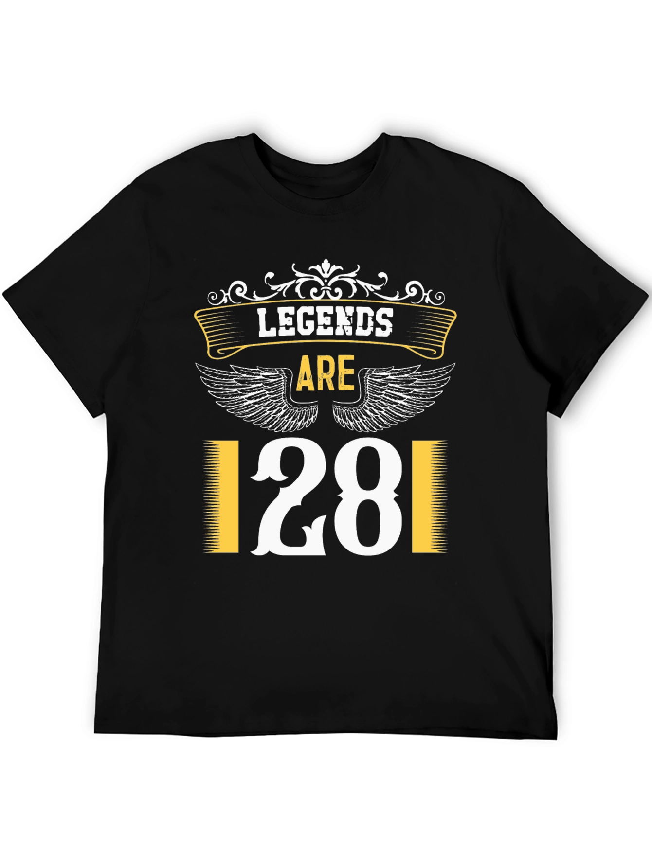 Legends Are 28 T-Shirt Black Tee Birthday Gift