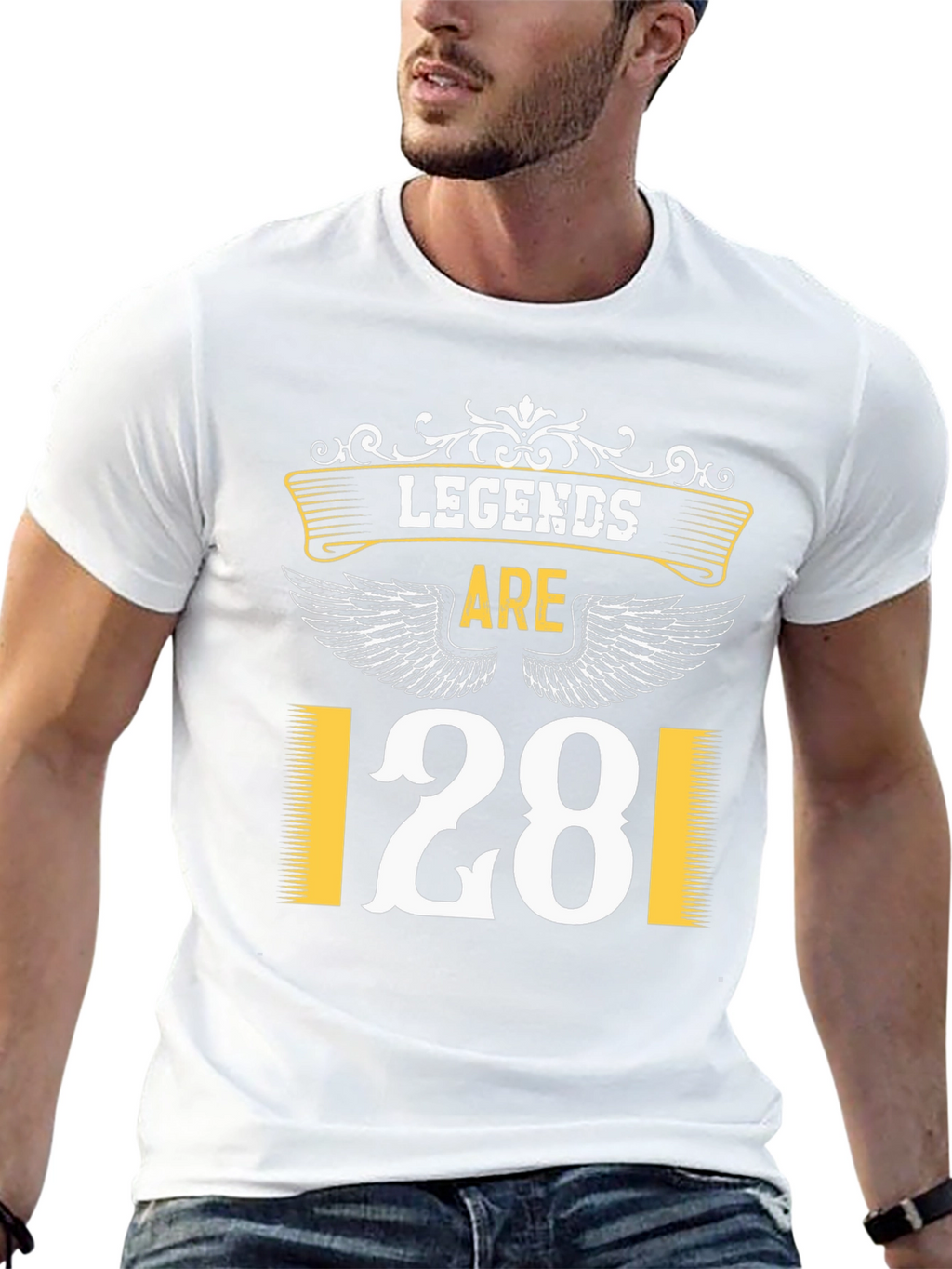 Legends Are 28 T-Shirt Black Tee Birthday Gift