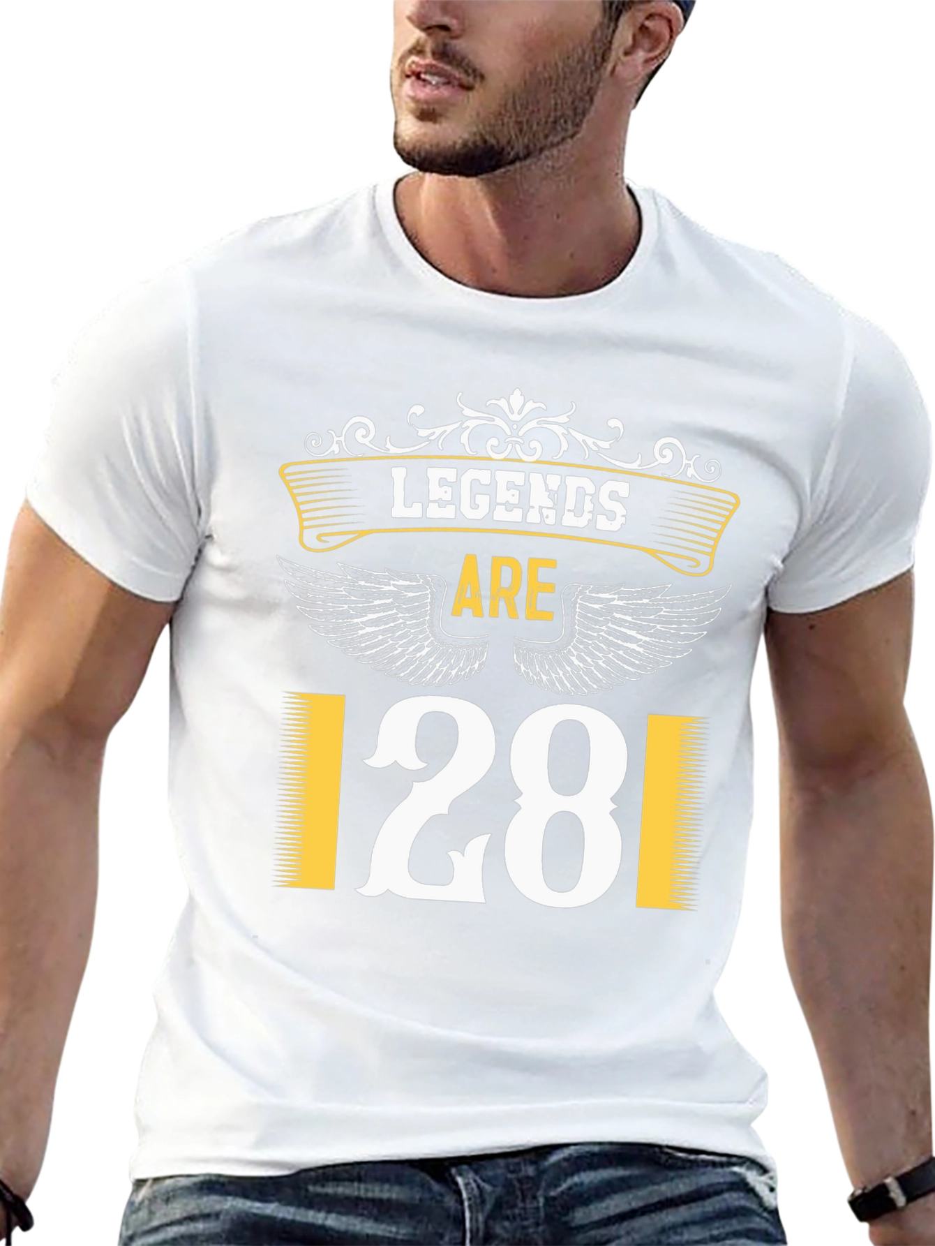 Legends Are 28 T-Shirt Black Tee Birthday Gift
