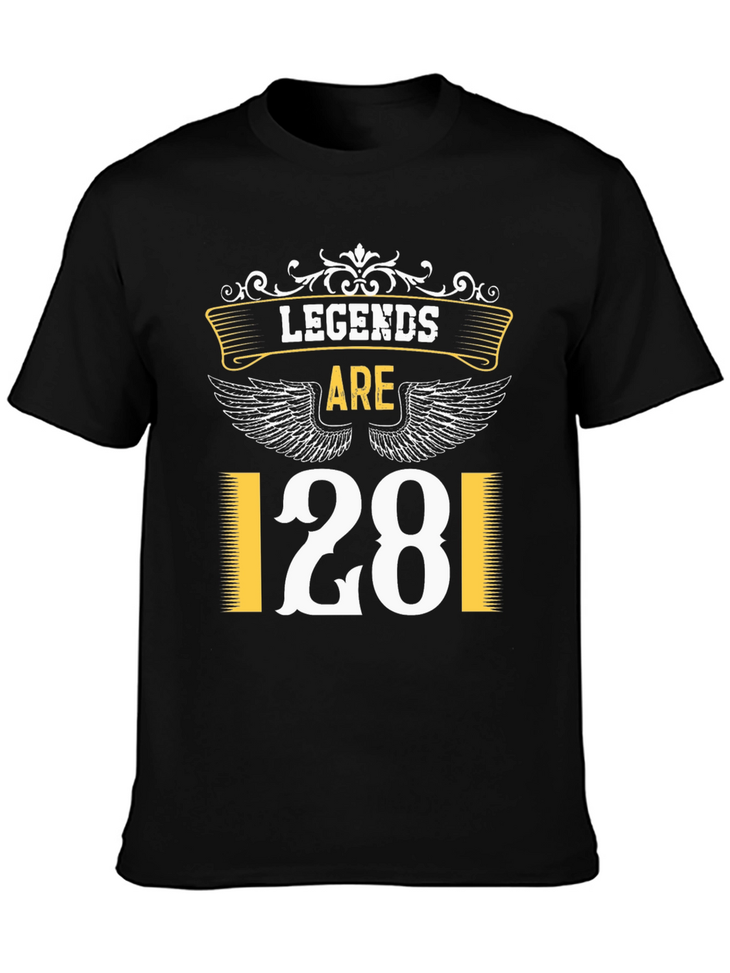 Legends Are 28 T-Shirt Black Tee Birthday Gift
