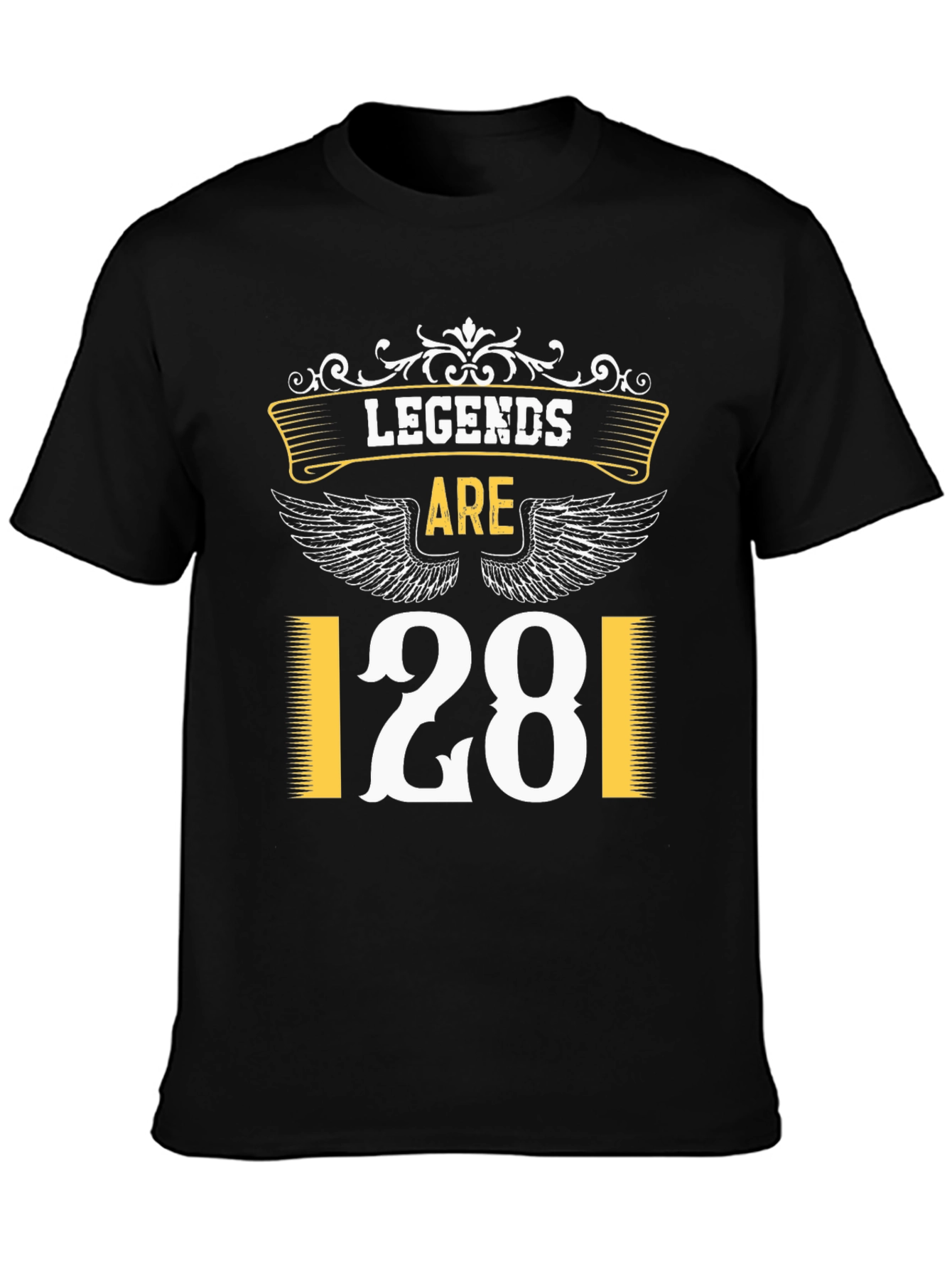 Legends Are 28 T-Shirt Black Tee Birthday Gift