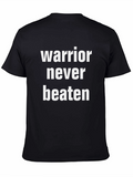 Warrior Never Beaten Black T-Shirt