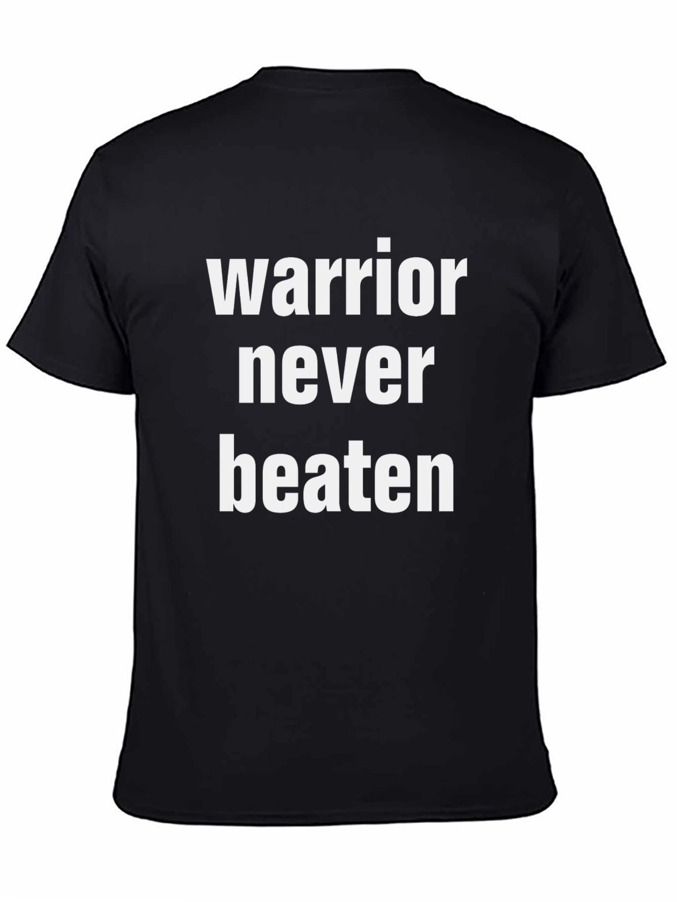 Warrior Never Beaten Black T-Shirt