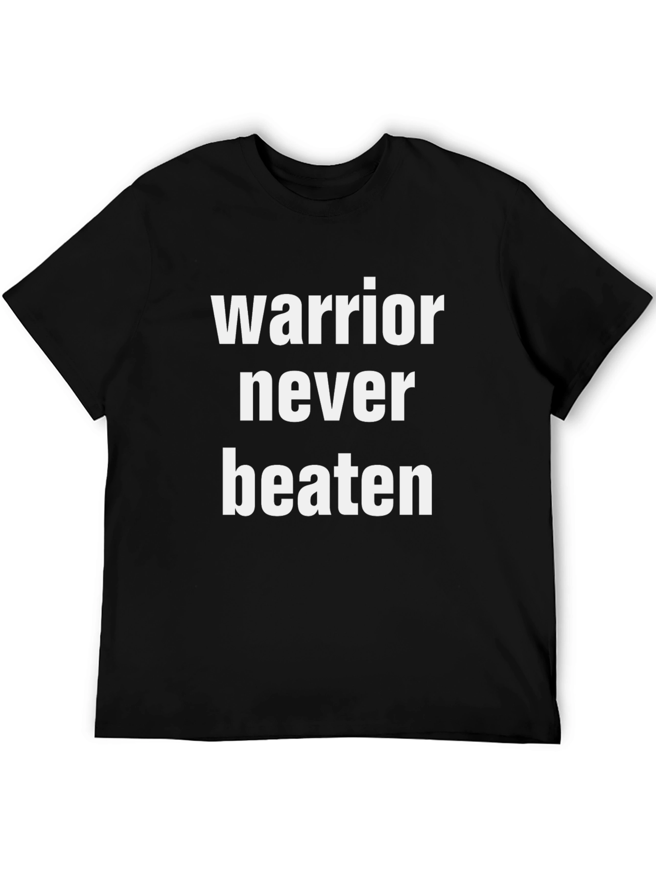Warrior Never Beaten Black T-Shirt