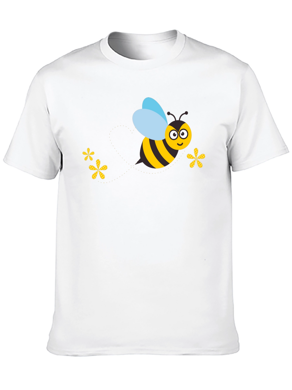 Black T-Shirt with Cartoon Bee Graphic