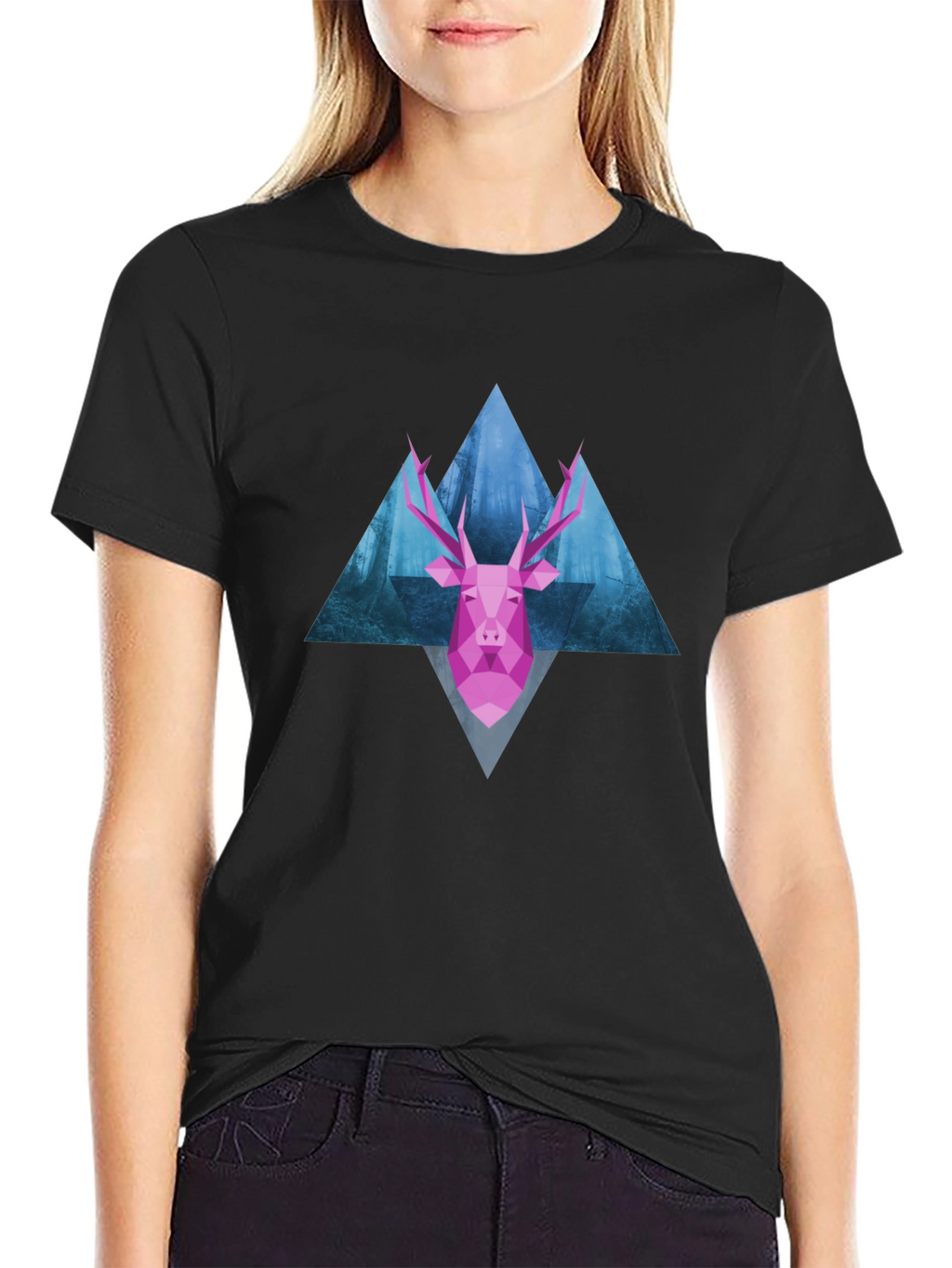 Geometric Deer T-Shirt - Modern Graphic Tee