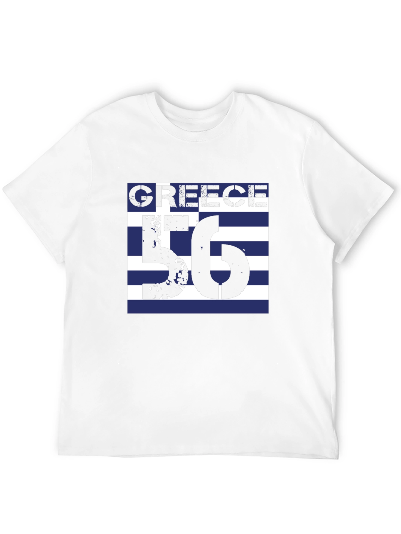 Greece Flag T-Shirt - Black Cotton Tee