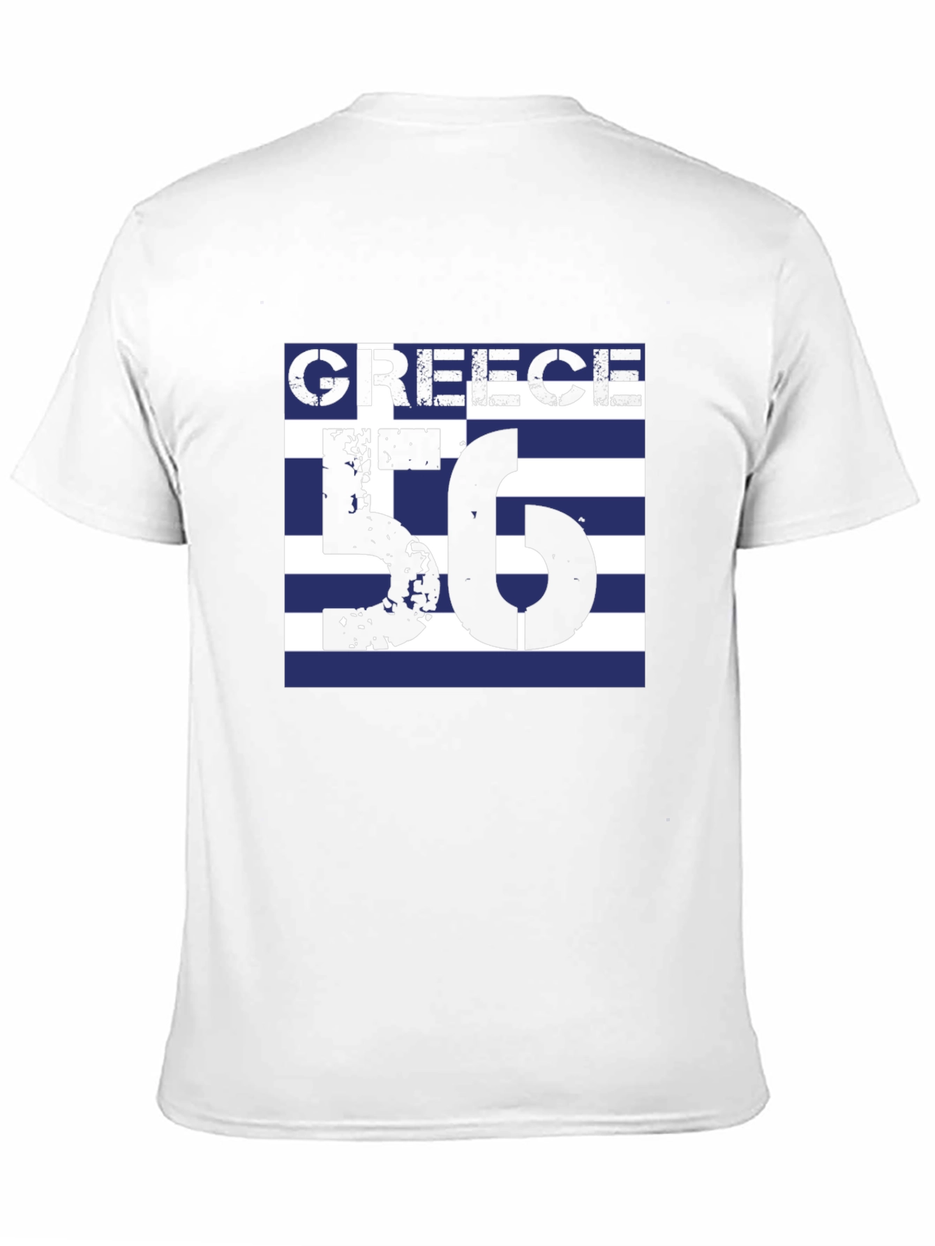Greece Flag T-Shirt - Black Cotton Tee