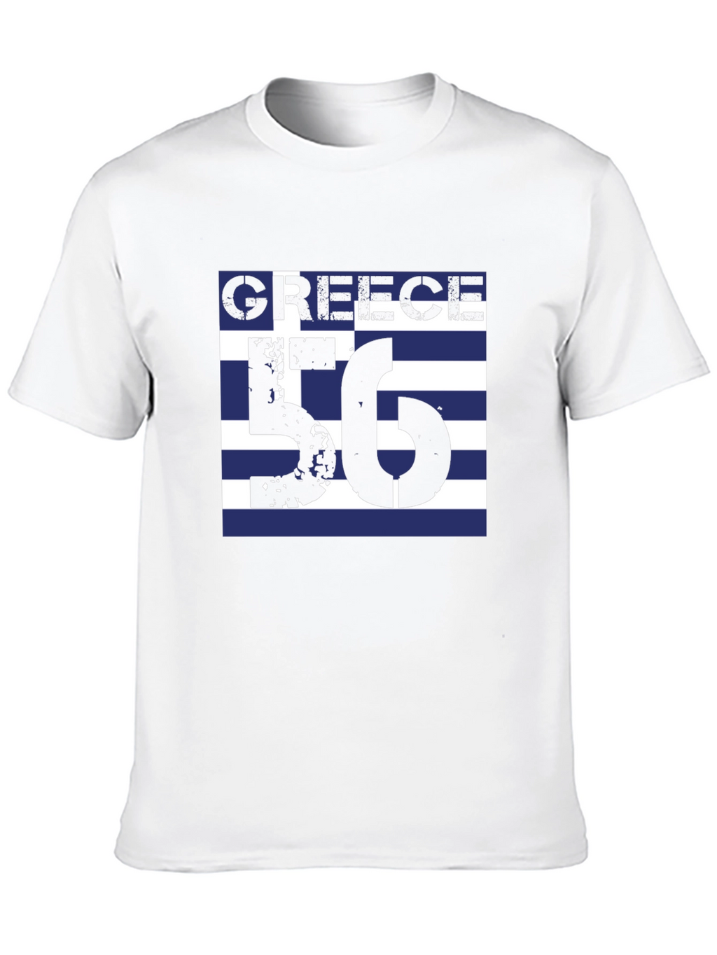 Greece Flag T-Shirt - Black Cotton Tee