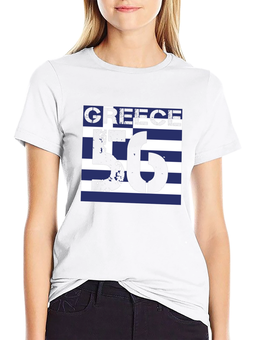 Greece Flag T-Shirt - Black Cotton Tee