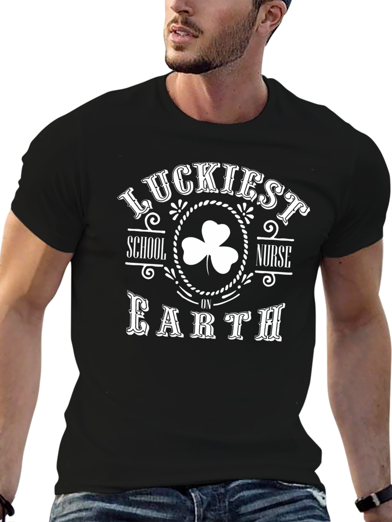 Luckiest School Nurse on Earth T-Shirt - St. Patricks Day