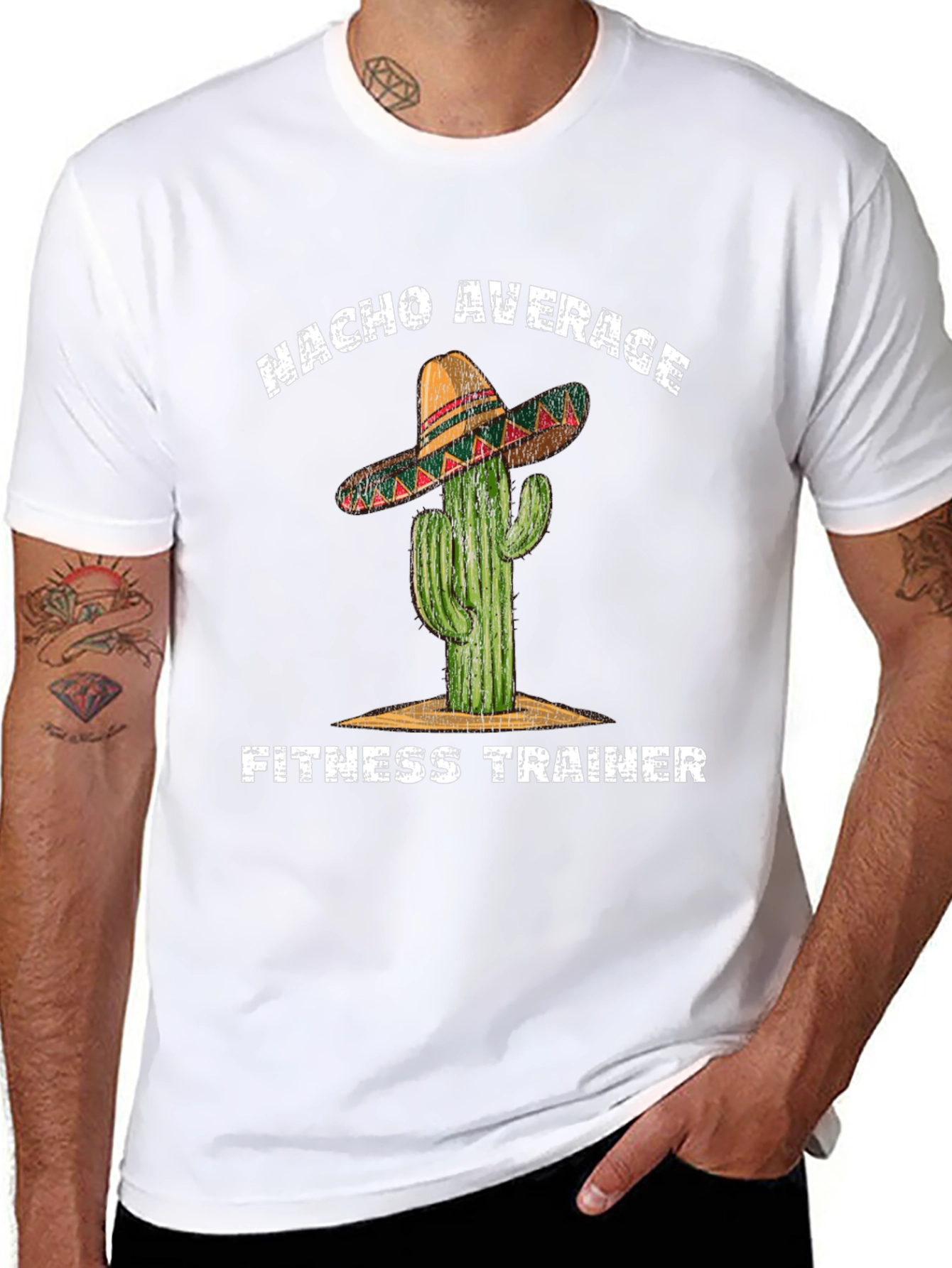 Nacho Average Fitness Trainer T-Shirt - Cactus Sombrero