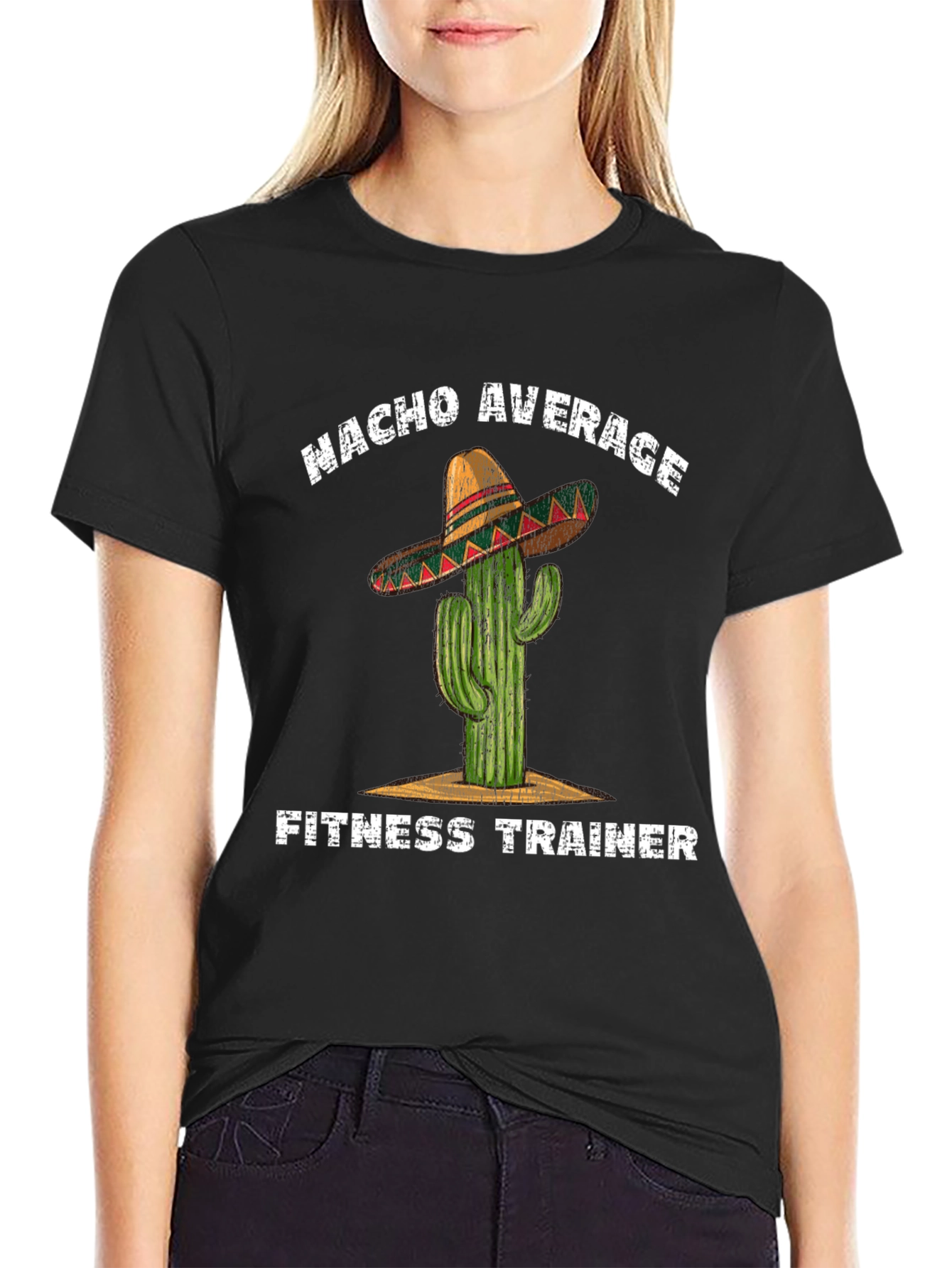 Nacho Average Fitness Trainer T-Shirt - Cactus Sombrero