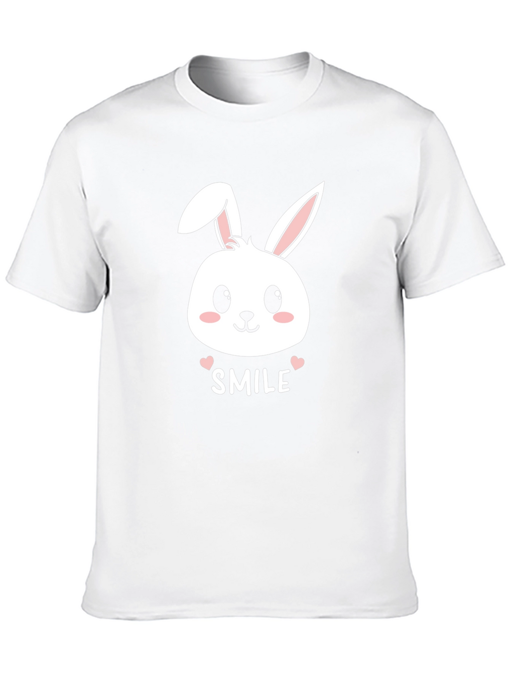 Cute Bunny Smile T-Shirt - Mens Black Graphic Tee