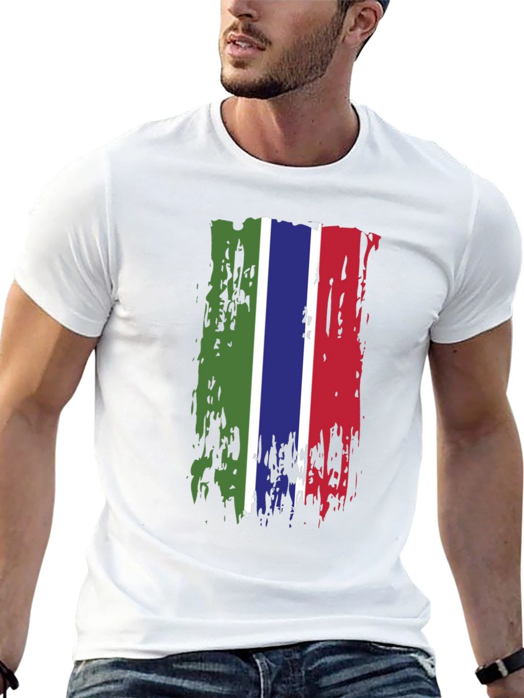 Gambia Flag Grunge T-Shirt