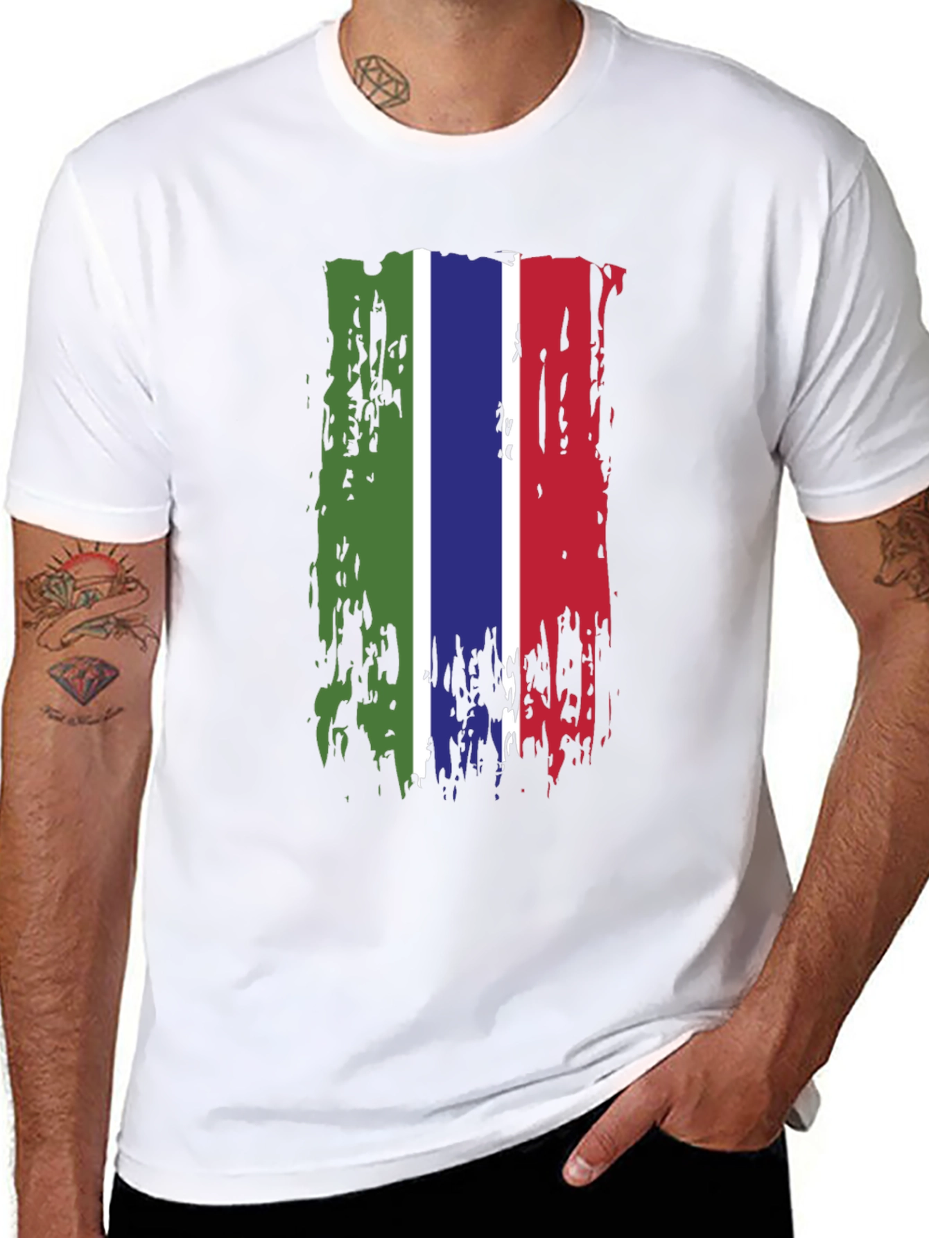 Gambia Flag Grunge T-Shirt