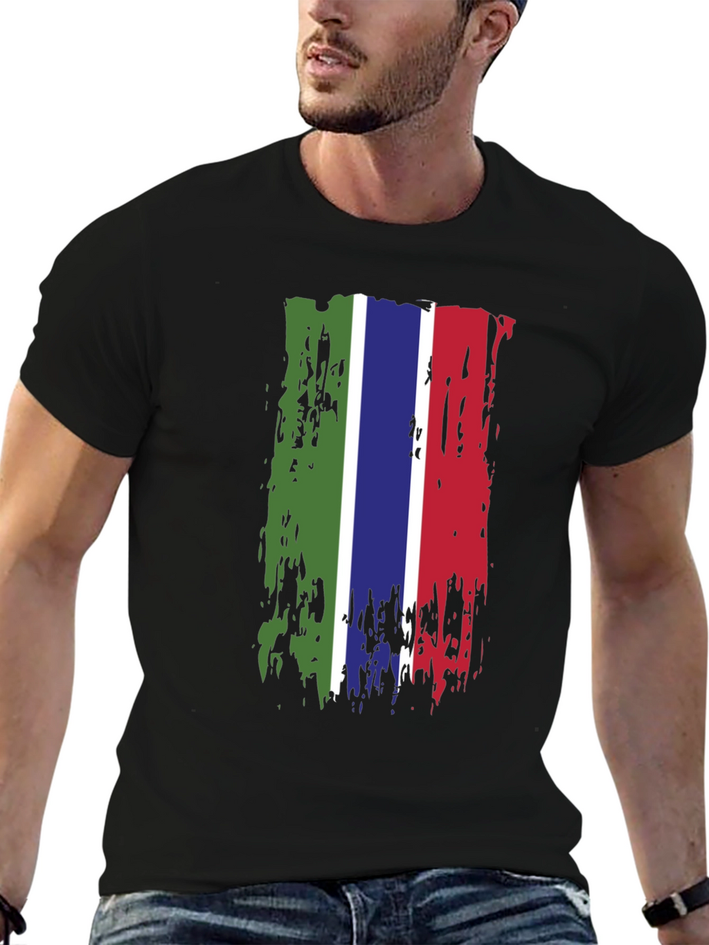 Gambia Flag Grunge T-Shirt