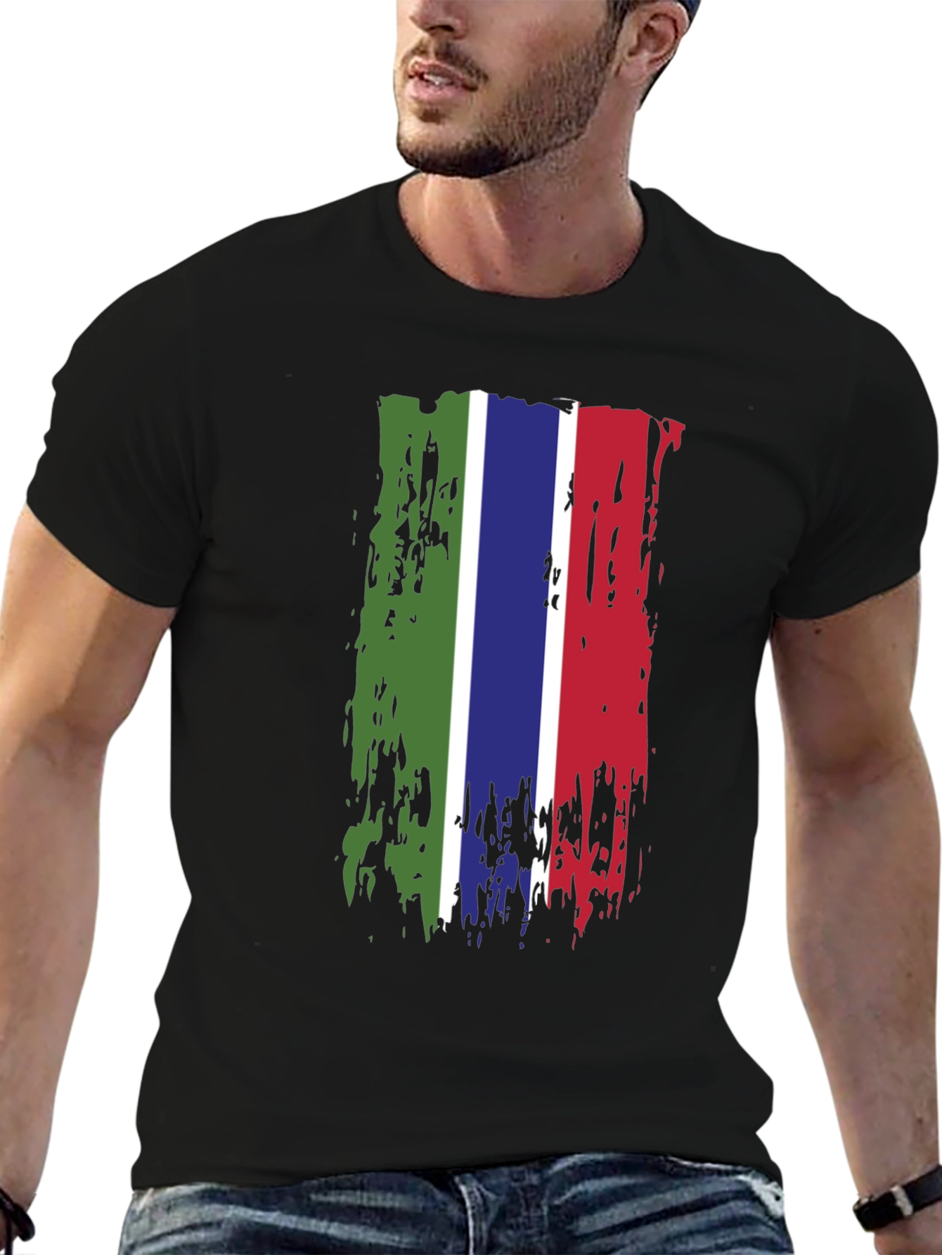 Gambia Flag Grunge T-Shirt